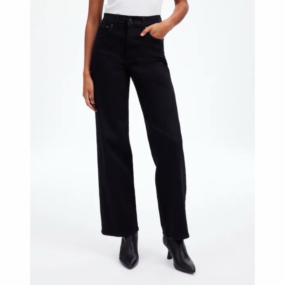 NWT! Madewell - The Perfect Vintage Wide-Leg Jean - Black Rinse Wash - Size 30